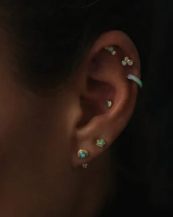 Pamela Love Earrings|Bezel Set Crescent Stud