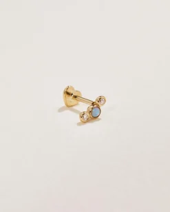 Pamela Love Piercing Jewelry|Bezel Set Crescent Stud