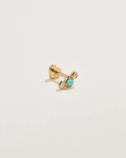Pamela Love Piercing Jewelry|Bezel Set Crescent Stud