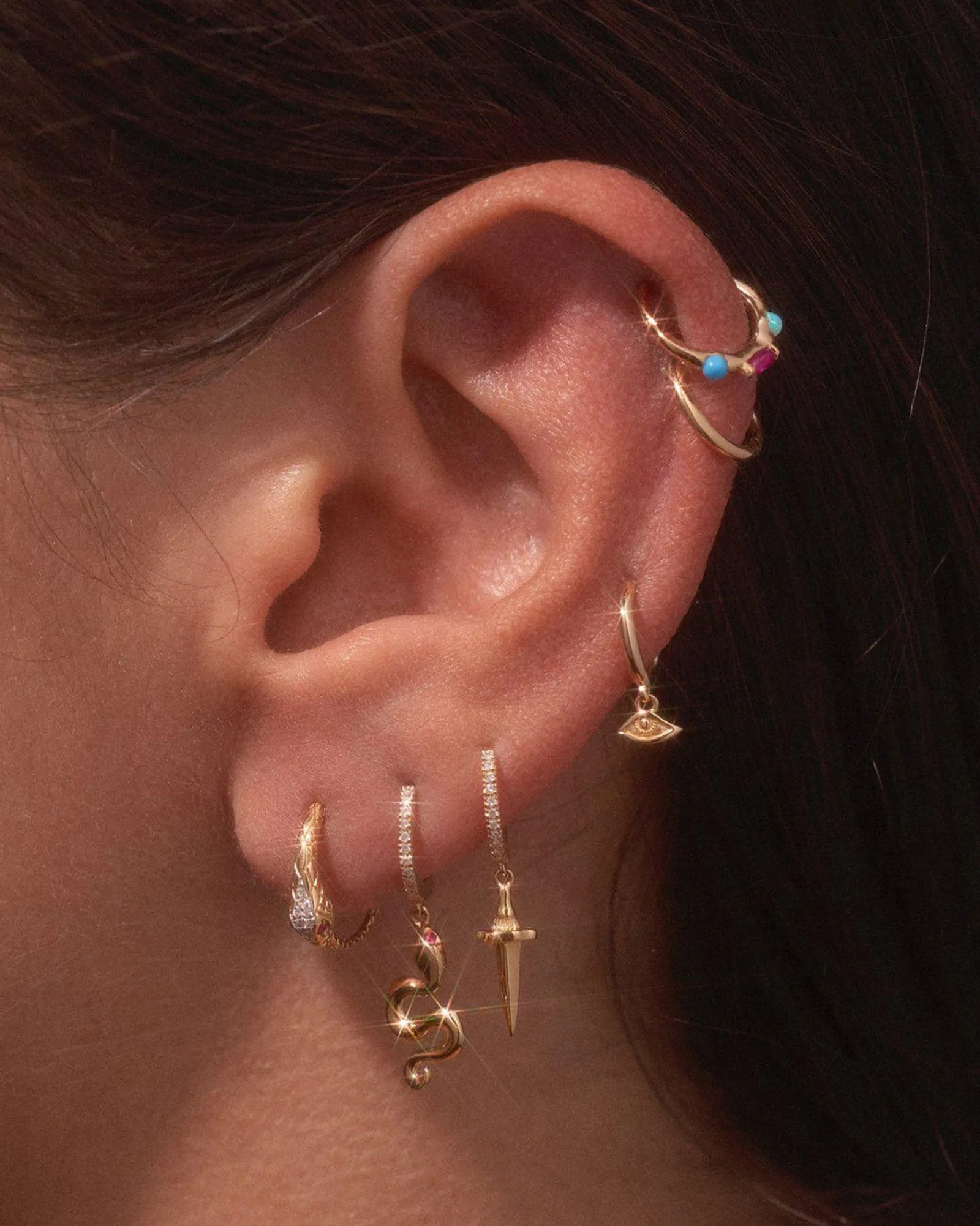 Pamela Love Piercing Jewelry|Dagger Pave Huggie