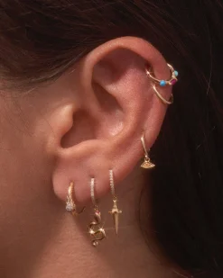 Pamela Love Earrings|Dagger Pave Huggie