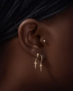 Pamela Love Earrings|Dagger Pave Huggie
