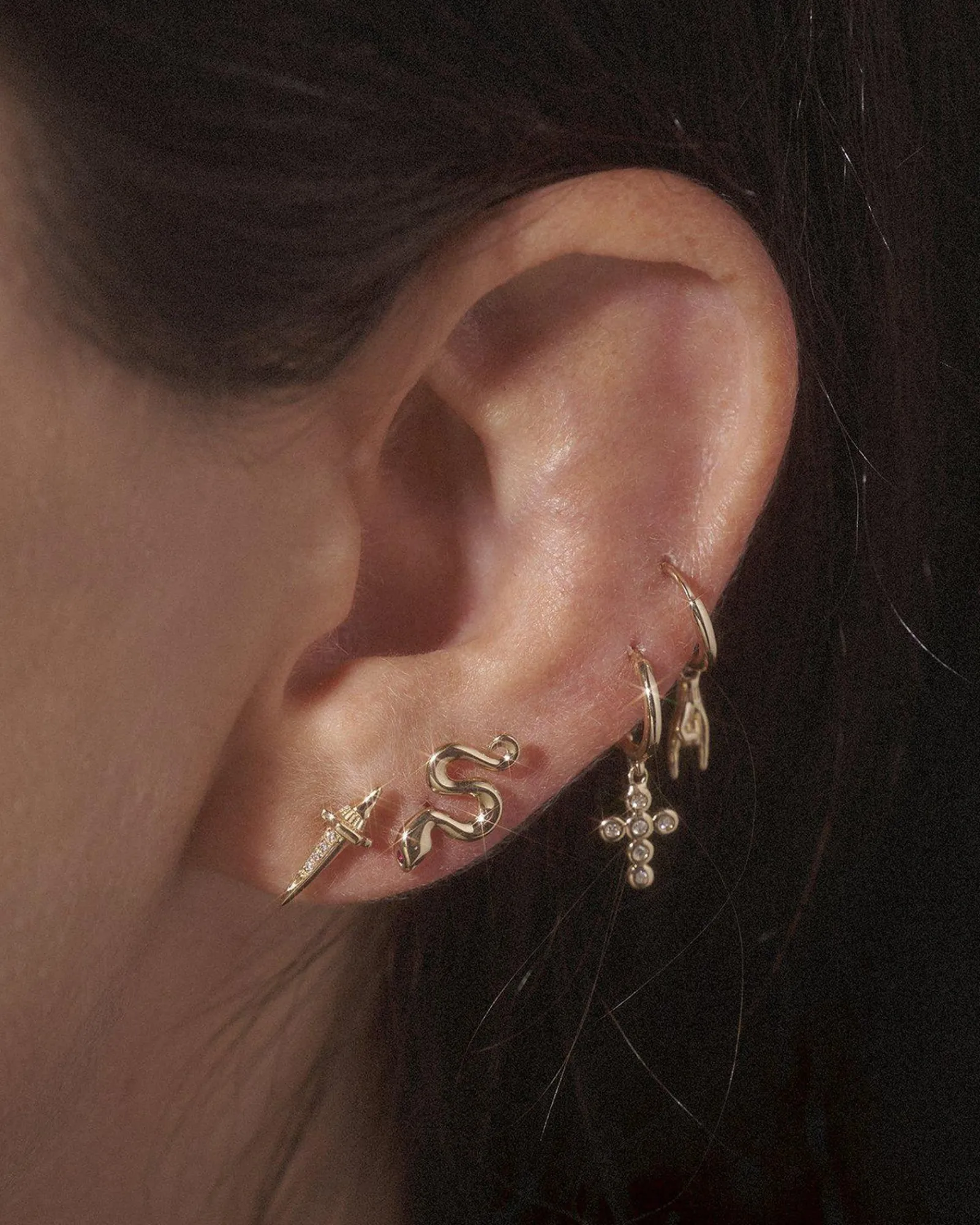 Pamela Love Piercing Jewelry|Dagger Pave Stud