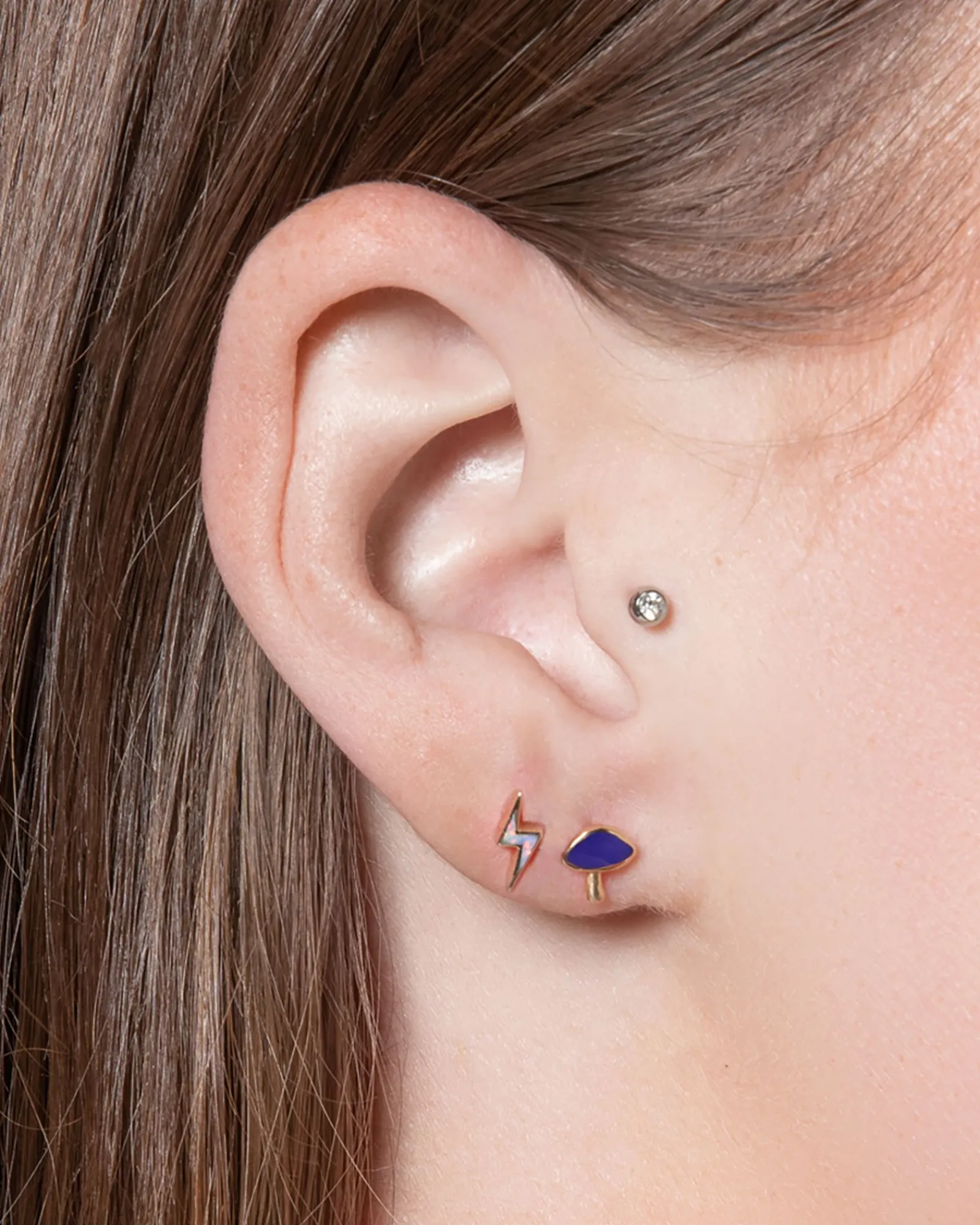 Pamela Love Piercing Jewelry|Inlay Mushroom Stud