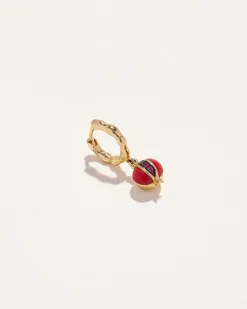 Pamela Love Earrings|Inlay Ruby Hera Huggie