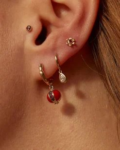 Pamela Love Piercing Jewelry|Inlay Ruby Hera Huggie