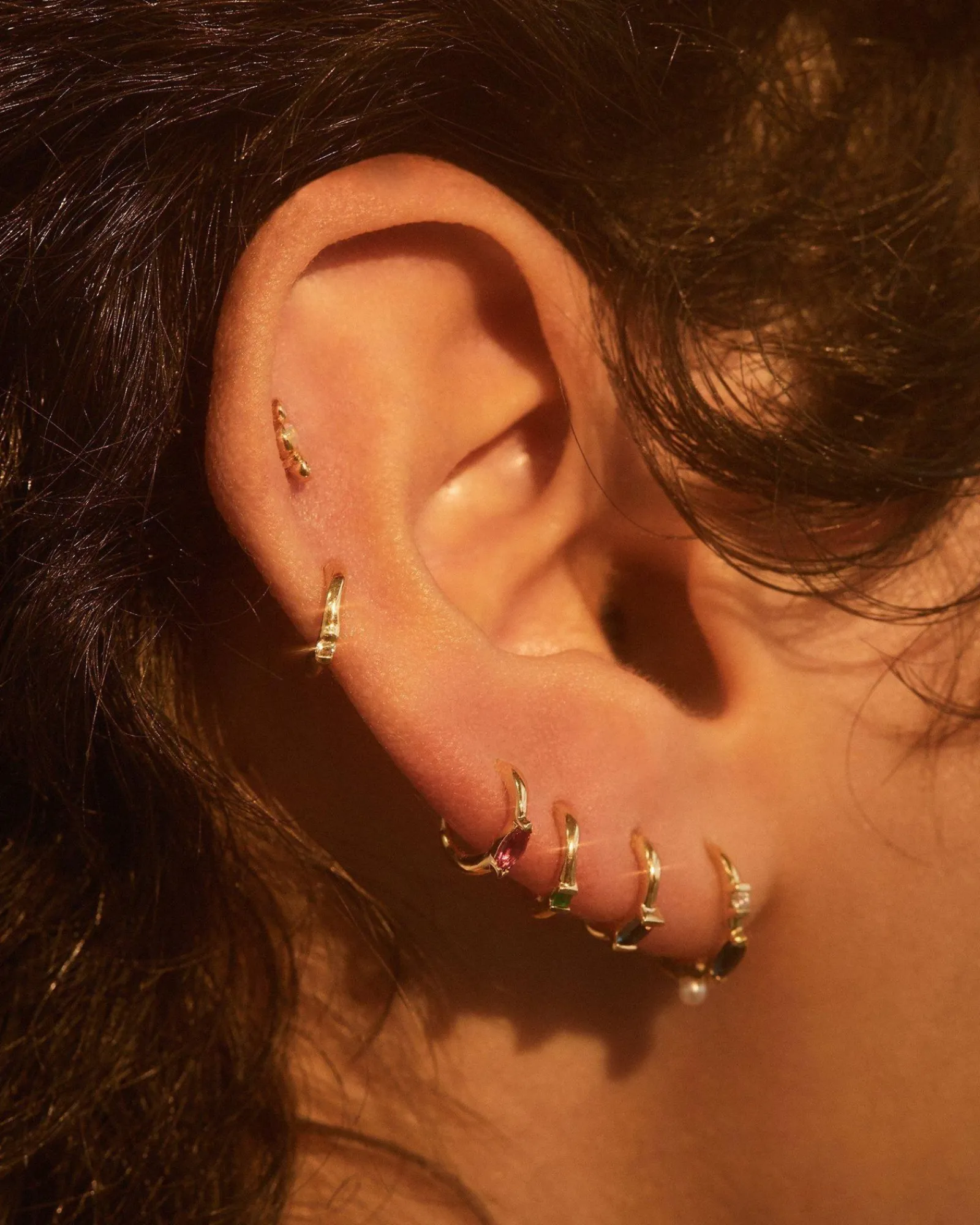 Pamela Love Piercing Jewelry|6Mm Baguette Stone Huggie