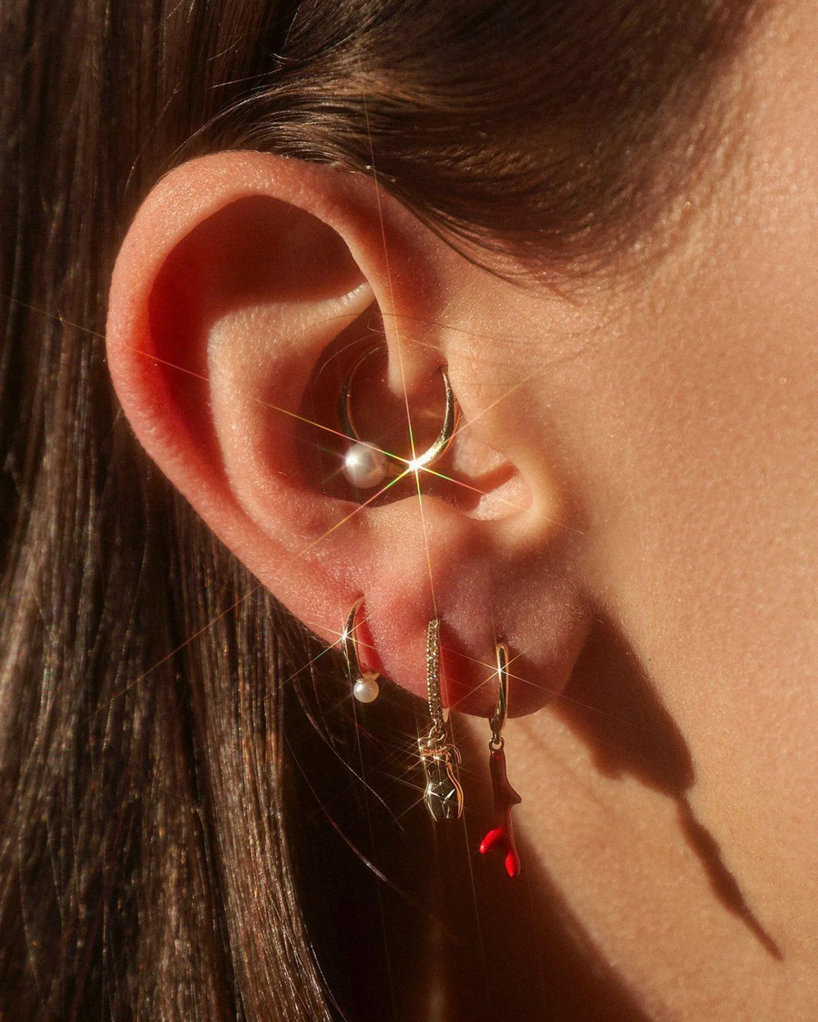 Pamela Love Earrings|6Mm Floating Stone Clicker