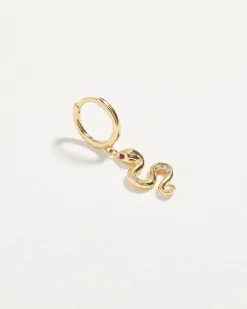 Pamela Love Piercing Jewelry|Serpent Ruby Huggie
