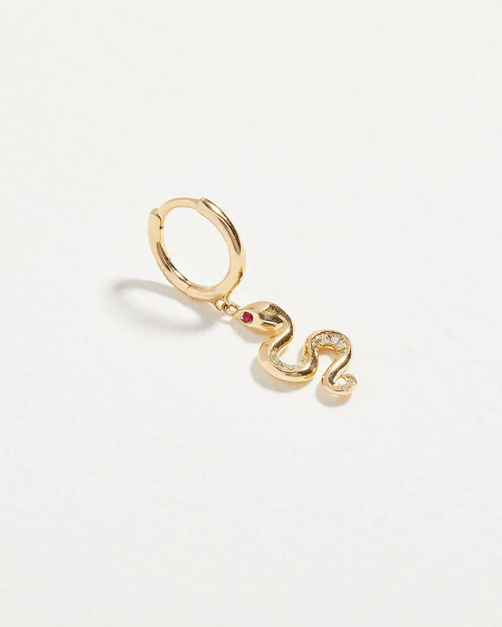 Pamela Love Piercing Jewelry|Serpent Ruby Huggie