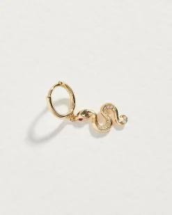 Pamela Love Piercing Jewelry|Serpent Ruby Huggie