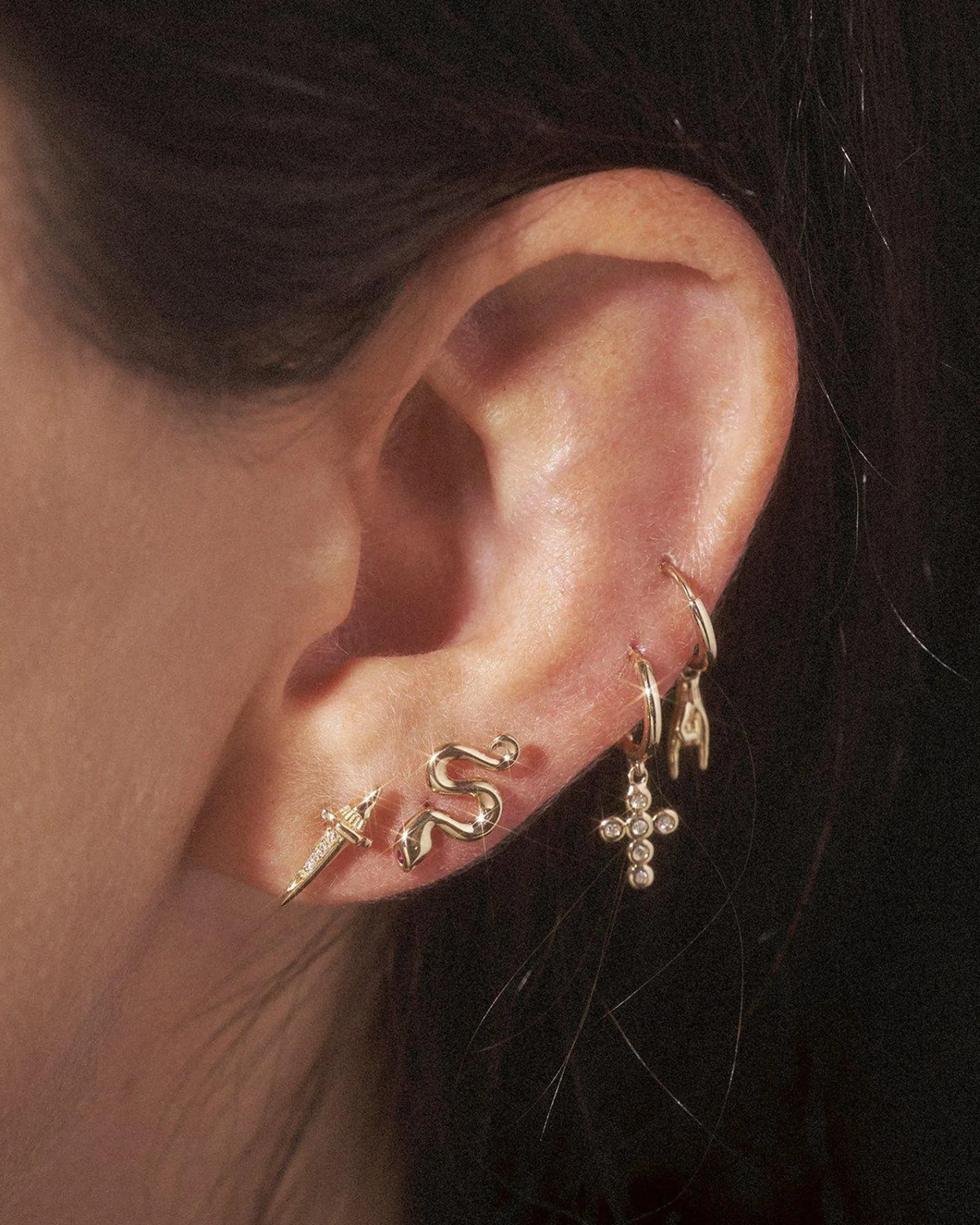 Pamela Love Piercing Jewelry|Serpent Ruby Stud