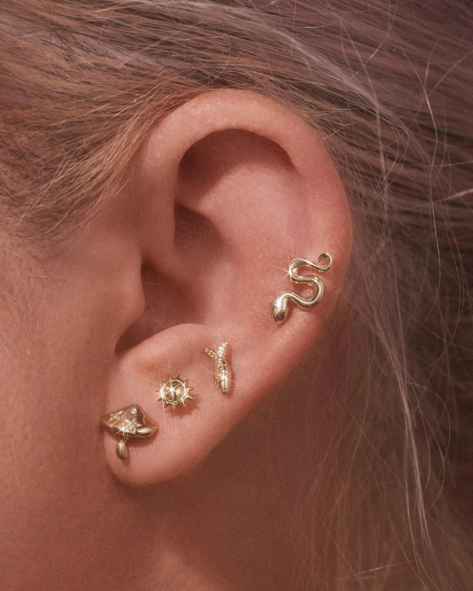 Pamela Love Earrings|Serpent Ruby Stud