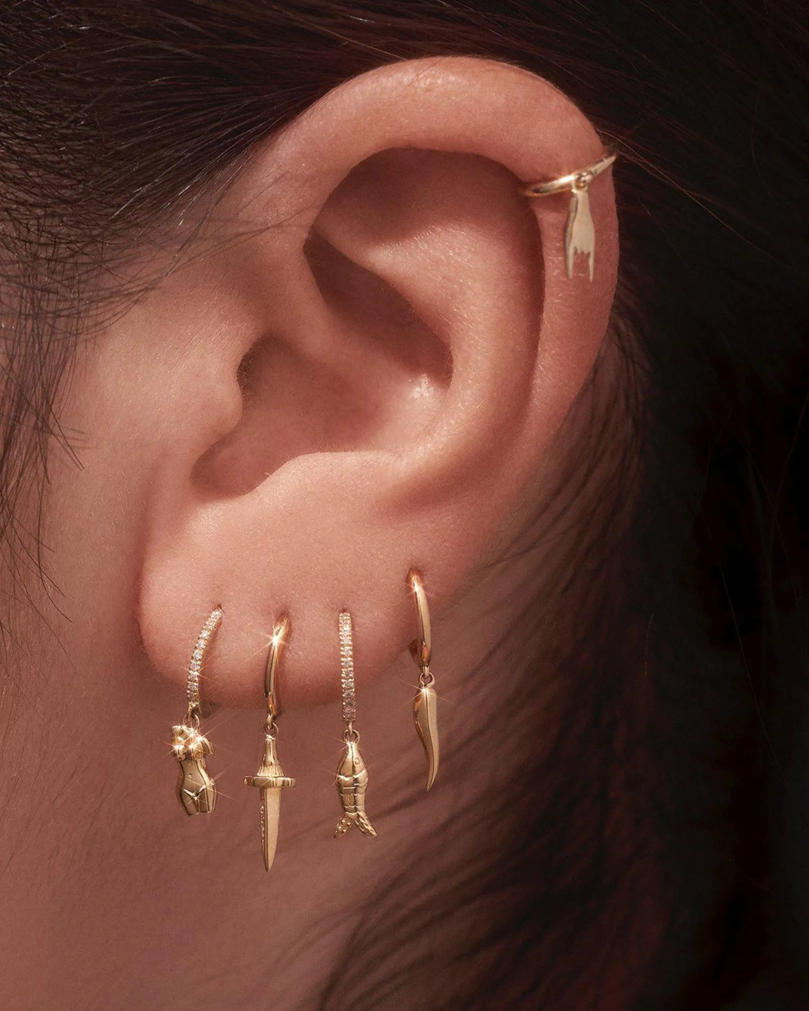 Pamela Love Earrings|Torso Pave Huggie