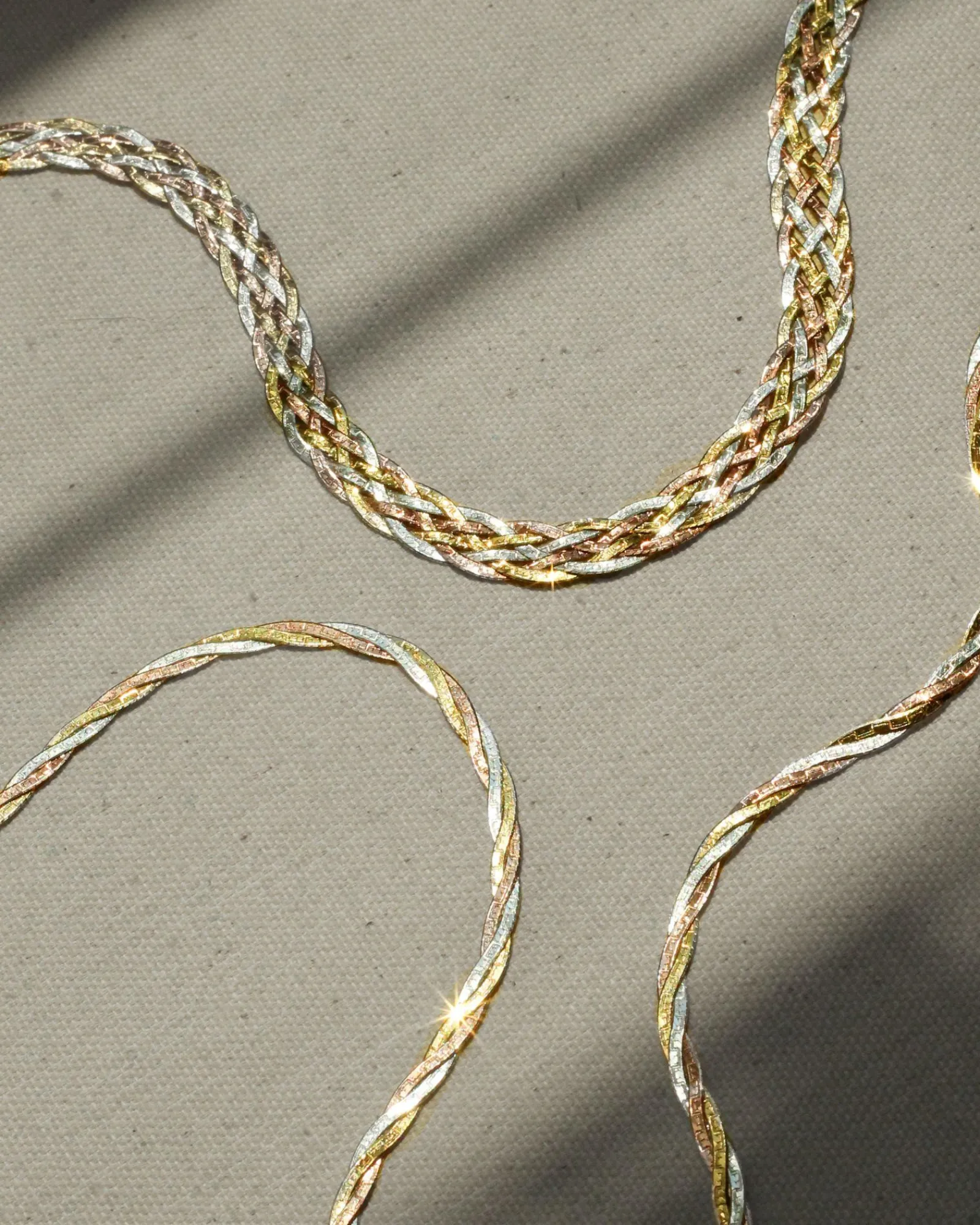 Pamela Love Necklaces|Twisted Tricolor Herringbone Chain 14"