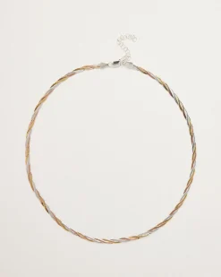 Pamela Love Necklaces|Twisted Tricolor Herringbone Chain 18"