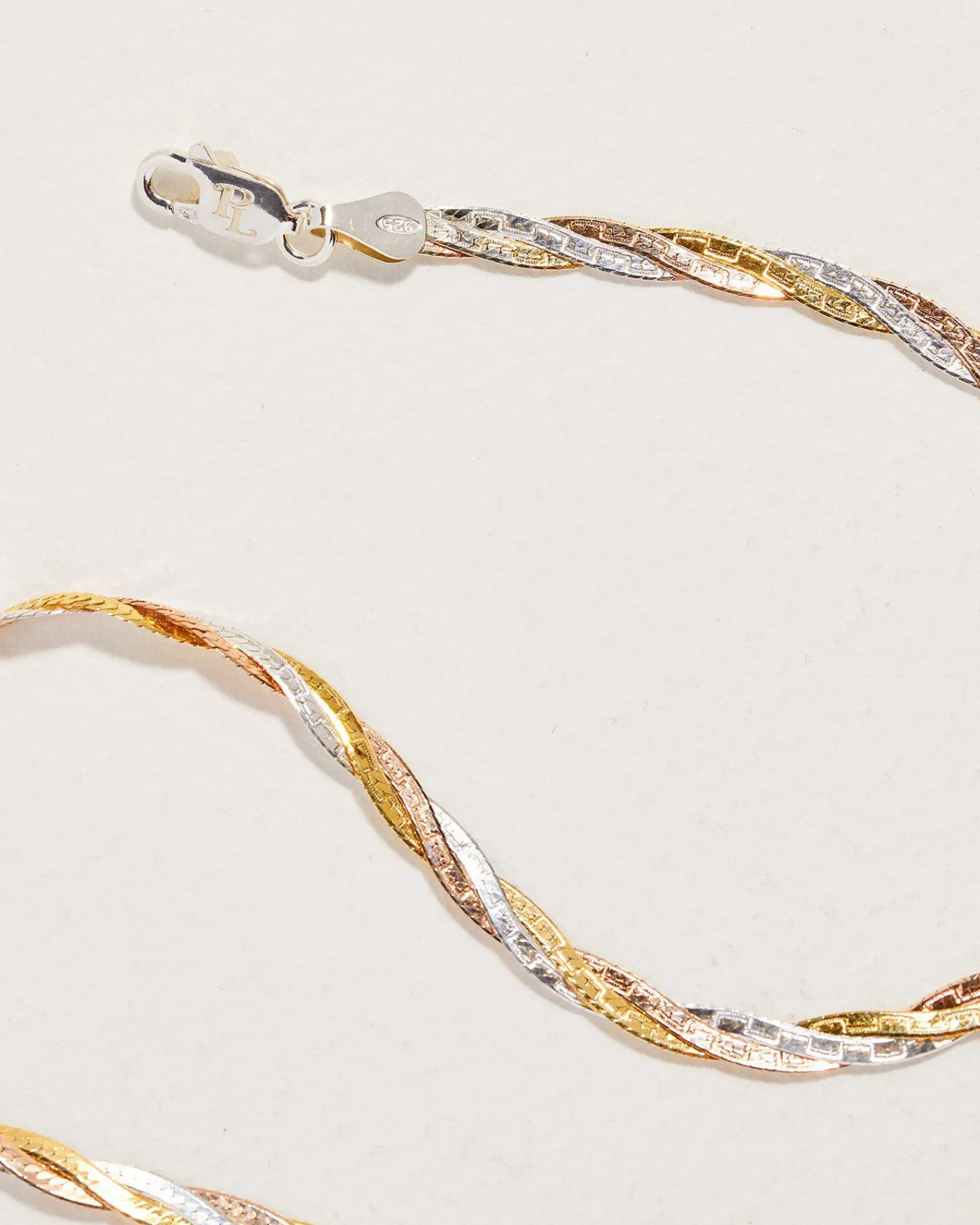 Pamela Love Necklaces|Twisted Tricolor Herringbone Chain 18"